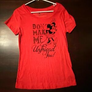 Disney Red Graphic Women's T-shirt, size medium, NWOT